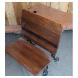 Antique Cast Iron & Wood Child's School Desk