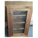 Rustic Pine & Glass Display Cabinet