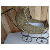Wicker & Metal Doll Carriage