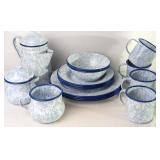 Spatterware Enamel Dinnerware Set