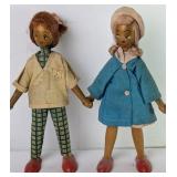 Mid-20th-Century Polish Articulated Wood Dolls