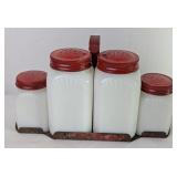 VTG Milk Glass Condiment Shakers
