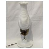 Milk Glass Hobnail Hurricane Table Lamp
