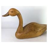 Carved Wooden Swan Sculpture, 1985