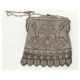 Whiting & Davis Painted Mesh Art Deco Evening Bag