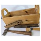 VTG Hand Tools and a Wooden Caddy