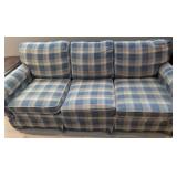 Roxton Plaid Upholstered Three-Seater Sofa