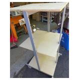 An Industrial Three-Tier Rolling Parts Caddy