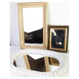 Wall Mirrors in Wicker and Gilt Frames