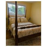 Traditional Stained Wood Four-Poster Queen-Size