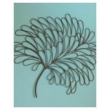 Large Contemporary Metal Wire Leaf Wall Sculpture