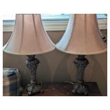 A Pair of Traditional Cast Composite Table Lamps