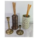 Brass Candlesticks and Reed Diffusers