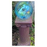 Iridescent Plastic Gazing Ball & Pillar