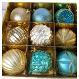 Christmas Ornaments in Gold and Teal
