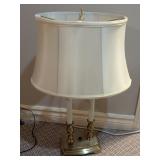 A Brass-Finish Two-Light Candlestick Table Lamp