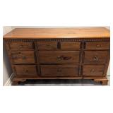 A Traditional Pine Ten-Drawer Dresser