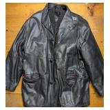 Horst Dusseldorf Black Leather Car Coat