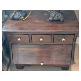 Ethan Allen Country Style Stained Wood Nightstand
