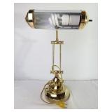 Brass-Tone Metal Banker Style Lamp