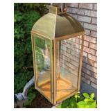 A Brass and Glass Hanging Lantern