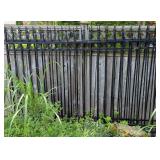 Black Finished Metal Spear-Top Fence Sections