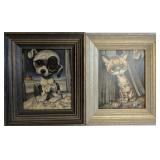 Mid-20th C Big Eye Textured Lithographs