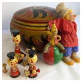 Soviet Russian Wooden Folk Art Figures