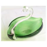 MC Emerald Green Swan-Form Dish