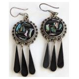 Sterling & Abalone Dangle Earrings