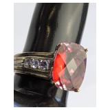 Sterling Cushion-Cut Mystic Gem Ring
