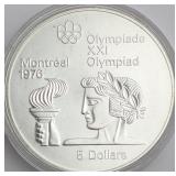 $5 Montreal Olympics Silver Coin