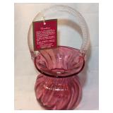 Chalet Glass Cranberry Glass Basket