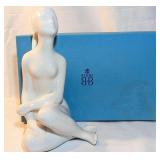 Royal Dux Bohemia Porcelain Seated Nude Figurine