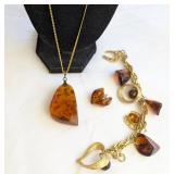 Amber and Amber-Tone Jewelry