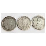 King George V Silver 10-Cent Coins