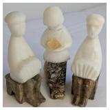 Mid-20th C Stylised Alabaster & Marble Figurines