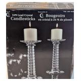 Slovenian 24% Lead Crystal Ten Inch Candlesticks