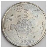 $5 Montreal Olympics Silver Coin