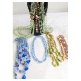 VTG Art Glass & Beaded Necklaces