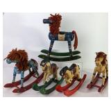 VTG Hand-Painted Rocking Horse Figures