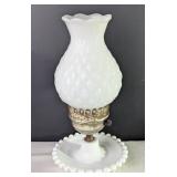 White Milk Glass Table Lamp