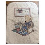 Cross-Stitch Teddy Bear Sampler Baby Quilt