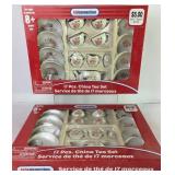 2X17 Piece Miniature China Tea Set