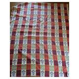 Jacquard Woven Floral Checkered Tablecloth