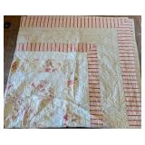 Hand-quilted cotton floral bedspread