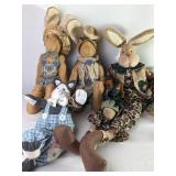 Primitive Style Handcrafted Folk Art Cloth Animals