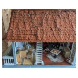 Handmade Folk Art Wood Dollhouse