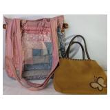Quilted Tote & Butterfly Suede Bag