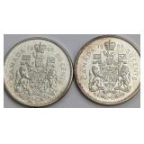 CDN 1966 Silver 50 Cent Coins